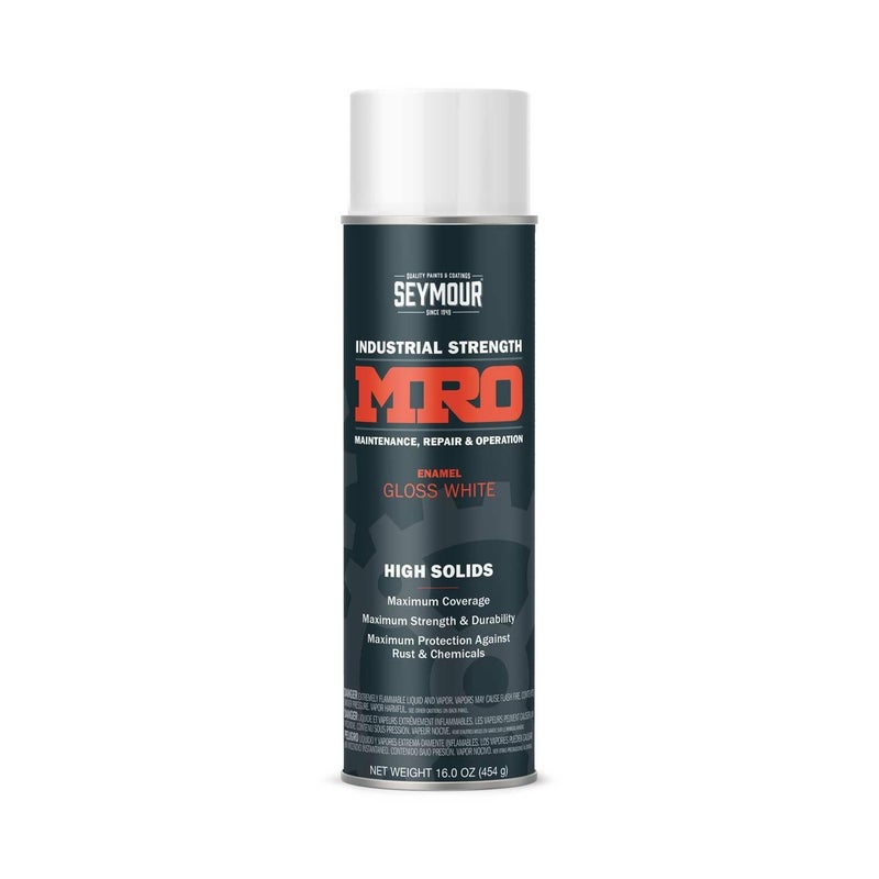 SEYMOUR 620-1413 Industrial MRO High Solids Spray Paint, Gloss White 16 Ounce (Pack of 1) - Image 1